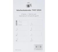 rido/idé Weekly replacement calendar model TM 17/contacter 2024 2 pages = 1 week landscape sheet size 8.7 x 15.3 cm, white