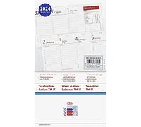 rido/idé Weekly replacement calendar model TM 17/contacter 2024 2 pages = 1 week landscape sheet size 8.7 x 15.3 cm, white