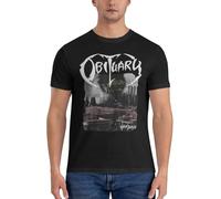 RIEANTE Men's Death Metal Band T-Shirts Cotton Men's Short Sleeve Shirts Cool Tops for Summer Outdoor Activities Black L