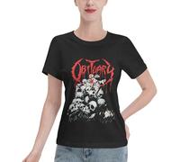 RIEANTE Women Obituary-Death Metal Band Shirts Ladies' Standard T-Shirt Breathable Printed Short Sleeve Tee Black M
