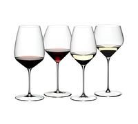 RIEDEL Veloce 4-Piece Wine Tasting Glass Set: Crystal, Tulip-Shaped, Machine-Made, Dishwasher Safe