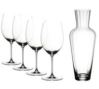 Riedel Veritas Cabernet Merlot Mosel Decanter & Set Of 4 Glasses
