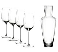 Riedel Veritas Riesling Zinfandel Mosel Decanter & Set Of 4 Glasses