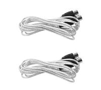 rieder 2X Newest 3 Meter 10Ft MIDI Extension Cable 5 Pin Plug Male to Male Connector Silver
