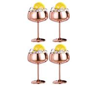 rieder Copper Coupe Champagne Glasses Set of 4 Stainless Steel Vintage Cocktail Glass Wine Goblet