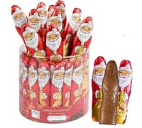 Riegelein 65 Piece Santa Claus Solid Milk Chocolate 812g Drum - Individually Wrapped Mini Chocolate Santas, Bulk Christmas Chocolate for Kids & Adults, Stocking Fillers & Gifts