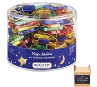 Riegelein Milk Chocolate Napolitains Drum 22 x 12.28g | Mini Christmas Chocolates for Tree Decoration | Festive Hanging Treats