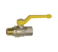 Rieger 350.1112 Ball Valve DIN EN 331, DVGW, MS Nickel-Plated, Hand Lever, IG/AG, Rp/R 1/2