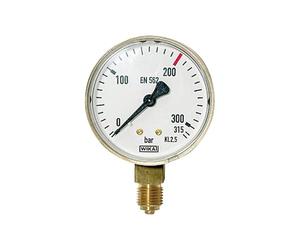 RIEGLER 101290-424 Neutral pressure gauge G 1/4 radial lower Knife 0-315 bar Ø 63 mm