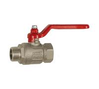 RIEGLER 103107-329.26-R Ball Valve Basic Design, Hand Lever, IG/AG, Brass Vern, G 1, Pack of 1