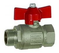 RIEGLER 103118-329.53-R Ball Valve Basic Design, Wing Handle, IG/AG, MS Vern, G 3/8, Pack of 1