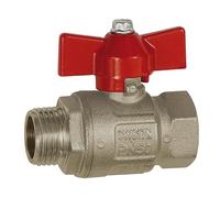 RIEGLER 103119-329.54-R Ball Valve Basic Design, Wing Handle, IG/AG, MS Vern, G 1/2, Pack of 1