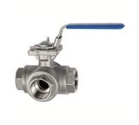 Riegler 11081 F-ES 3-Way Ball Valve T-Bore Stainless Steel 1.4408 G 1 1/4 DN 25