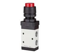 RIEGLER 115995-515.4001 3/2-Way Valve, Manual M3, Push Button, NC, Monost, G 1/8, Red, Pack of 1
