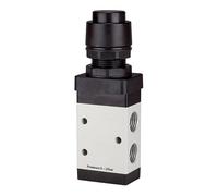 RIEGLER 115997-515.4003 3/2-Way Valve, Manual M3, Push Button, NC, Monost, G1/4, Black, Pack of 1