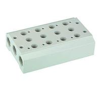 RIEGLER 116249-5520.03-18 Multiple Base Plate for 5/2-5/3-Way Valves, 3 Pos, M5, G 1/8, Pack of 1