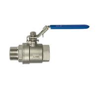 RIEGLER 135906-3395.25 Stainless Steel Ball Valve, 2 Pieces, Internal/External Thread, G 1, DN 25, Pack of 1