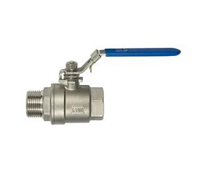 RIEGLER 135906-3395.25 Stainless Steel Ball Valve, 2 Pieces, Internal/External Thread, G 1, DN 25, Pack of 1