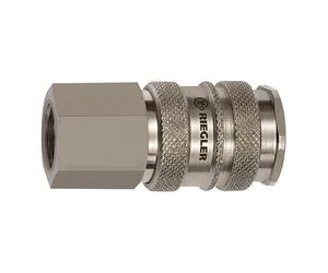 Riegler 141557-241.53-E Quick-Release Coupling NW 10 Steel / Brass Nickel-Plated G 1/2 Internal Thread 1 Piece