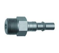RIEGLER 141642-423.61-NPT Nipple for Couplings NW 6, ISO 6150 C, Steel, NPT 1/4 AG, Pack of 1