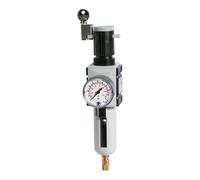 RIEGLER FU 821-2 Futura Filter Regulator with Polycarbonate Container, Protective Basket and Pressure Gauge, Fully Automatic, Size 1, 0.1-2 Bar, G 1/4 Inch