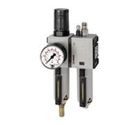 RIEGLER FU Futura 612-M-16 Maintenance Unit Two-Piece with Metal Container, Visible Tube and Pressure Gauge, Fully Automatic, Size 1, 0.5-16 Bar, G 3/8 Inch