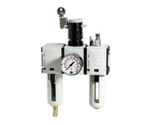 RIEGLER FU Futura 636-4 Maintenance Unit 3-Piece with Polycarbonate Container, Protective Basket and Pressure Gauge, Fully Automatic, Size 2, 0.2-4 Bar, G 1/2 Inch