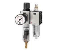 RIEGLER Futura Mini 142462-FUM 611-10 WE 2-Piece Set for PC Beh, Standard Mano, G 1/4, 0.5-10, VA