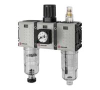RIEGLER Futura Mini 142490-FUM 621-4-KM WE 3-Piece Set of 3 PC-Beh, Kompaktmano, G 1/4, 0.1-4, HA