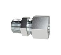 RIEGLER GE125SSTNPT 1" Galvanised Steel Straight Screw Fitting, 400 Bar, 25mm Tube