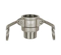 RIEGLER Kamlok 108112-1113.212-ES Quick Coupling Socket with AG, Type B, ES 1.4401, R 2 1/2, Pack of 1
