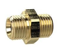 RIEGLER MS2523838 Double Thread Nipple, Brass CW614N, SW 19, G 3/8" x G 3/8"