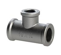RIEGLER TFT 130-11238 T-Piece 130 IG/IG/IG, Rp 1 1/4, T-branch Rp 3/8, Black Malleable Cast Iron
