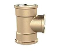 RIEGLER TRED101210MSIG Blank Brass T-Reducer, 3 x Female Thread, 2 x G 1 Inch Female Thread, G 1/2 Inch Thread Outlet, 16 Bar Operating Pressure