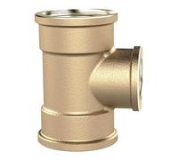 RIEGLER TRED103410MSIG Blank Brass T-Reducer, 3 x Female Thread, 2 x G 1 Inch Female Thread, G 3/4 Inch Thread Outlet, 16 Bar Operating Pressure