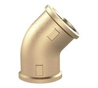 RIEGLER WST10MS45II Brass Blank Elbow Piece, 45° Elbow Piece, Internal/Inside, G 1 Inch Thread, 16 Bar Operating Pressure