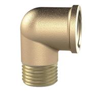RIEGLER WST10MS90IA Brass Blank Elbow Piece, 90° Elbow Piece, Internal/Exterior, G 1 Inch Thread, 16 Bar Operating Pressure
