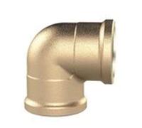 RIEGLER WST112MS90II Brass Blank Elbow Piece, 90° Elbow Piece, Internal/Inside, G 1-1/2 Inch Thread, 16 Bar Operating Pressure