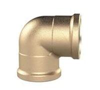 RIEGLER WST114MS90II Brass Blank Elbow Piece, 90° Elbow Piece, Internal/Inside, G 1-1/4 Inch Thread, 16 Bar Operating Pressure