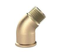 RIEGLER WST34MS45IA Brass Blank Elbow Piece, 45° Elbow Piece, Internal/Exterior, G 3/4 Inch Thread, 16 Bar Operating Pressure