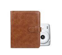 Rieibi 128 Pockets Instax Mini Photo Album, Wallet PU Leather Photo Album for Fujifilm Instax Mini Evo/11/8/9/7s/25/70/90 Instant Camera, Shine Colorful Photo Album for Polaroid Brown