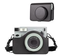 Rieibi Camera Case Compatible with Instax Wide 400,Carrying Case for Fujifilm Instax Wide 400 Instant Camera,Retro PU Leather Camera Bag,Protective Case With Shoulder Strap - Black