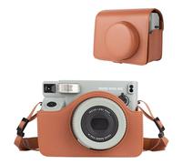 Rieibi Camera Case Compatible with Instax Wide 400，Carrying Case for Fujifilm Instax Wide 400 Instant Camera，Retro PU Leather Camera Bag，Protective Case With Shoulder Strap - Brown