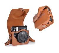 Rieibi Camera Case for Instax Mini 99 - PU Leather Protective Case for Fujifilm Instax Mini 99 Instant Camera - Removable Case with Shoulder Strap Magic Fastener - Brown