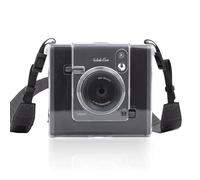 Rieibi Clear Protective Case for Fujifilm Instax Wide Evo Instant Camera - Hard Carrying Case Cover with Shoulder Strap (Camera not Included)