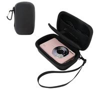 Rieibi Digital Camera Case for Camkory/Kodak PIXPRO FZ55/FZ45 Camera, Dedicated Case - Small Hard Shell with Wrist Strap, Carabiner & SD Card Holder (Black)