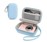 Rieibi Digital Camera Case for Camkory/Kodak PIXPRO FZ55/FZ45/Canon IXUS 285 HS Camera, Dedicated Case - Small Hard Shell with Wrist Strap, Carabiner & SD Card Holder (Blue)