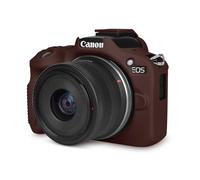 Rieibi EOS R50 Case, Soft Silicone Protective Case for Canon EOS R50 Camera, Lightweight Non-Slip Snug Fit Cover - Coffee