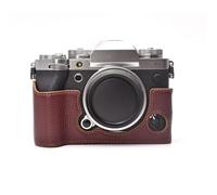 Rieibi Fuji XT5 Case - Quality Genuine Leather Half Case for Fujifilm X-T5 Digital Camera - Body Protective Grip Case for Fuji XT5 X-T5 - Coffee