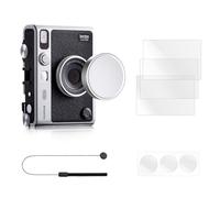 Rieibi Lens Cap & Screen Protector for Fujifilm Instax Mini EVO, Accessories for Fuji Instax Mini Evo Lens Cover with Anti-Loss String & LCD Screen Protector + Lens PET Flim